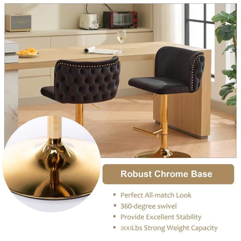Upholstered Swivel Counter Bar Stools Set of 4