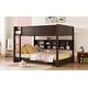 preview thumbnail 23 of 38, Queen Over Queen Size with Underbed Storage Bookcase and Charging Station, Wood Bunk Bed Frame with Panel Guardrails and Ladder