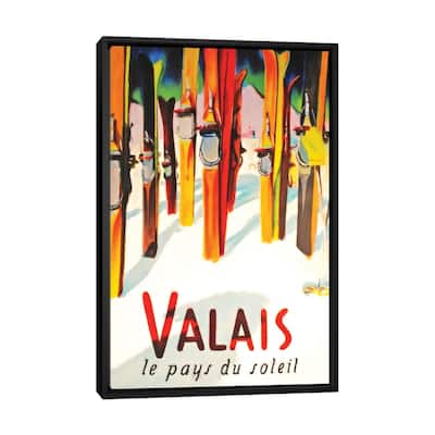 iCanvas "Valais Skiing" by Vintage Apple Collection Framed