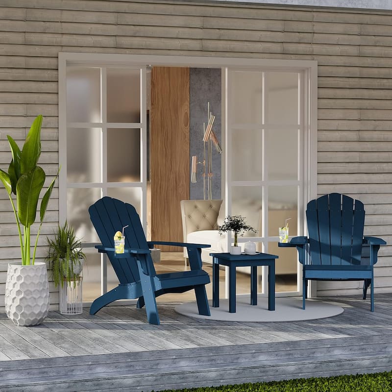 WINSOON HIPS Oversized Adirondack Chair with Cup-Holder - Navyx4