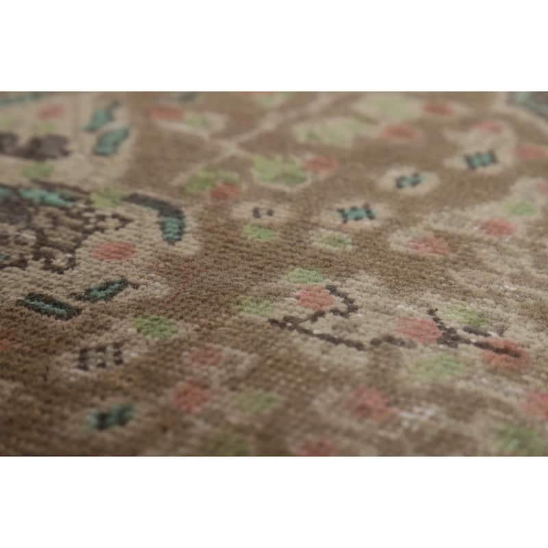 Light Blue Floral Tabriz Persian Rug Oriental Handmade Wool Carpet - 6'7"x 9'2"