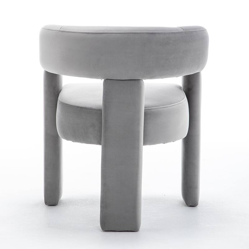 SEYNAR Modern Velvet Accent Chair Set of 2, Upholstered Barrel Armchair with Curved Back and Thickened Padded Seat