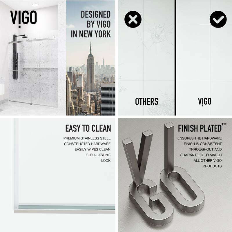 VIGO Houston Frameless Sliding Door