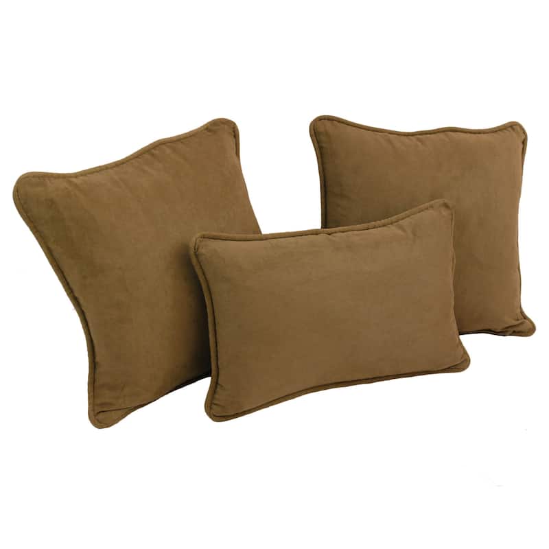 Blazing Needles Delaney 3-piece Indoor Throw Pillow Set - Saddle Brown