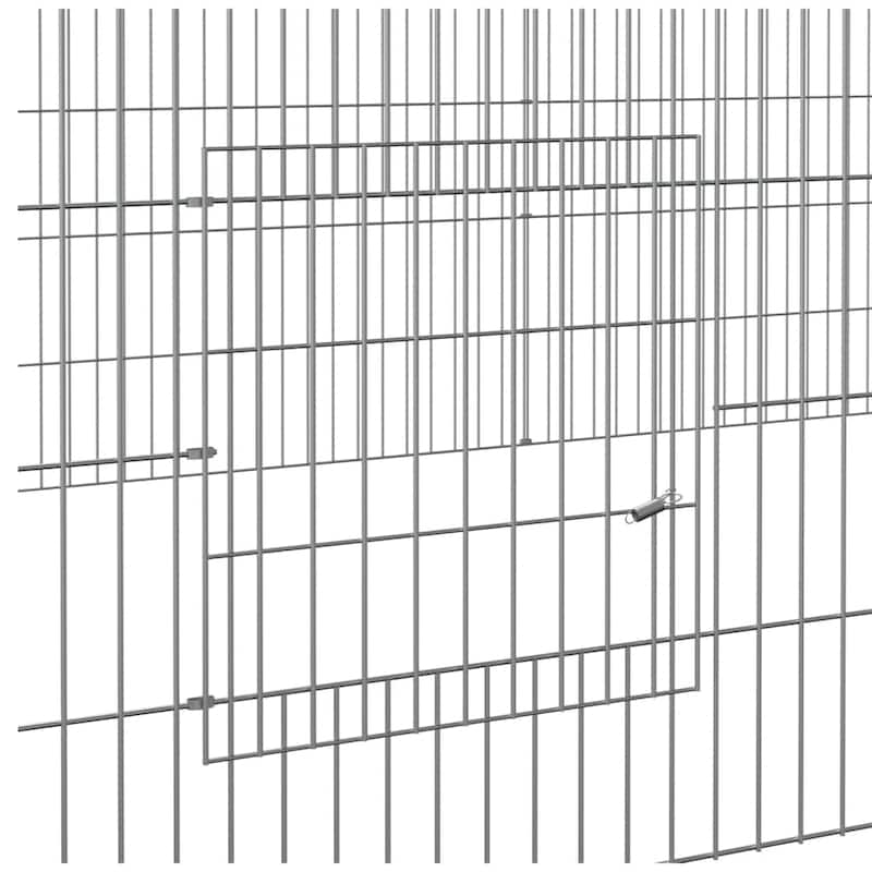 vidaXL Rabbit Cage Small Animal Run Hutch Playpen Enclosure Galvanized Iron