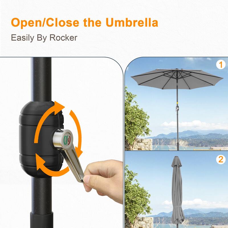 LIVOOSUN 9ft Patio Umbrella Outdoor Table Umbrella with Tilt and Crank