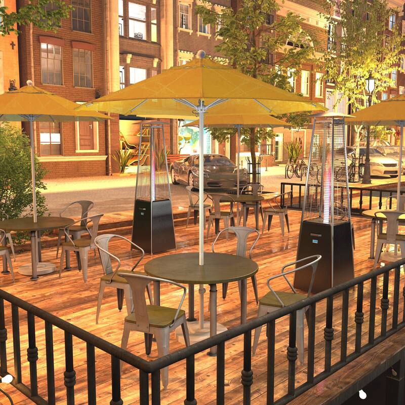 California Umbrella 7.5' Venture Series Patio Umbrella, White Aluminum Pole Fiberglass Ribs Push Lift, Pacifica Pacific Blue - Yellow