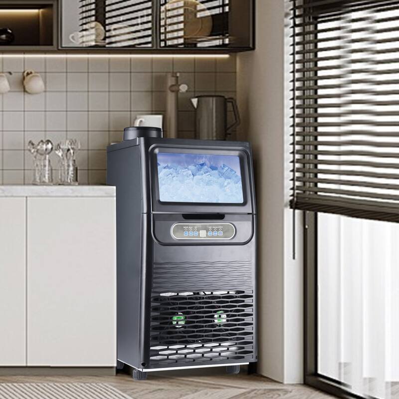 Commercial Ice Maker Machine, Freestanding Ice Maker includes Scoop for Home Office Restaurant Bar