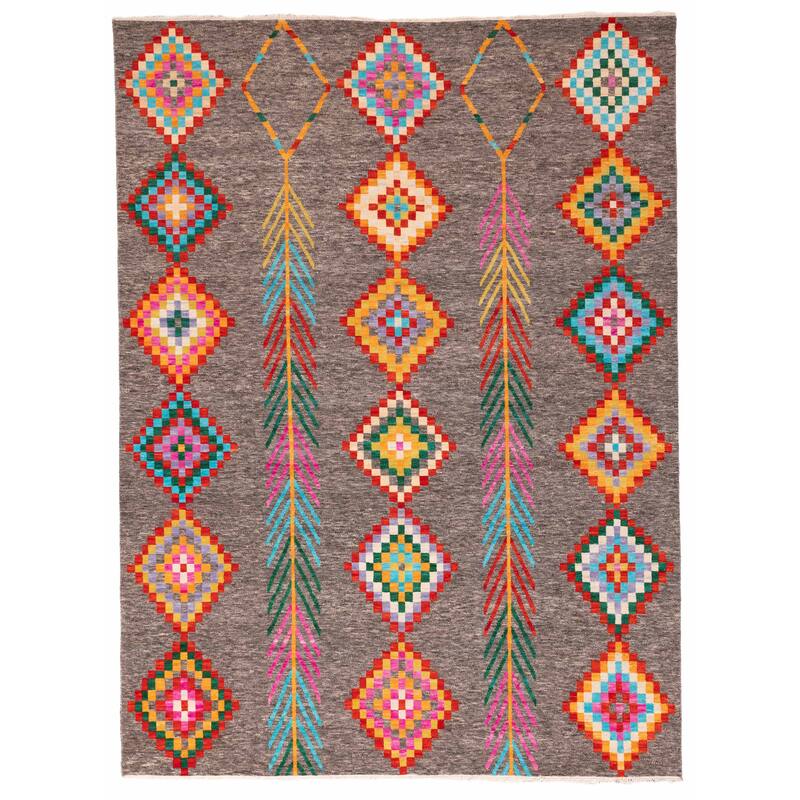 ECARPETGALLERY Hand-knotted Shalimar Dark Grey Wool Rug - 8'9 x 11'10