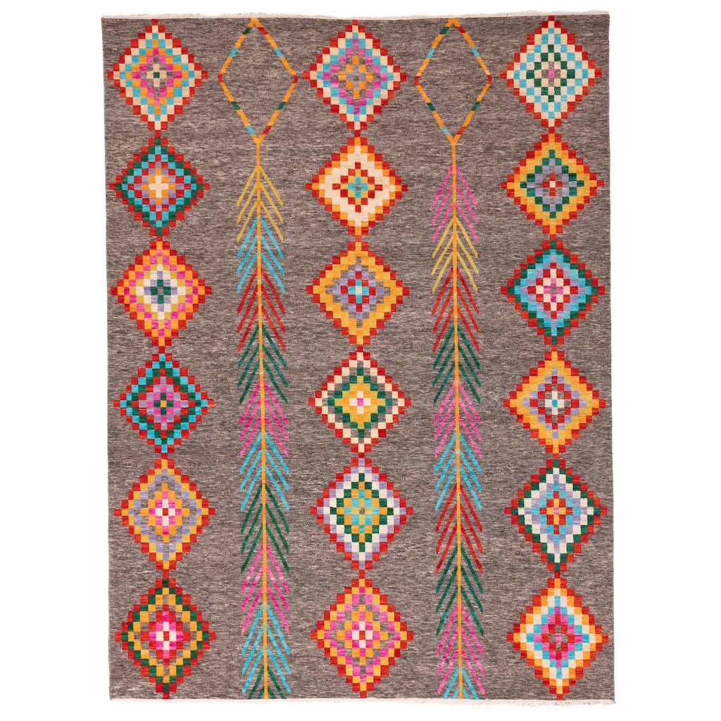 ECARPETGALLERY Hand-knotted Shalimar Dark Grey Wool Rug - 8'9 x 11'10