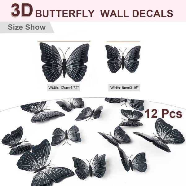 Shop 12pcs 3d Butterfly Wall Stickers Fresco Stickers For Room