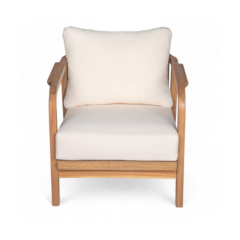 28" Outdoor Lounge Chair with Woven Backrest