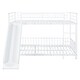 preview thumbnail 3 of 18, White Full over Full Size Metal Bunk Bed with Slide & Guardrails