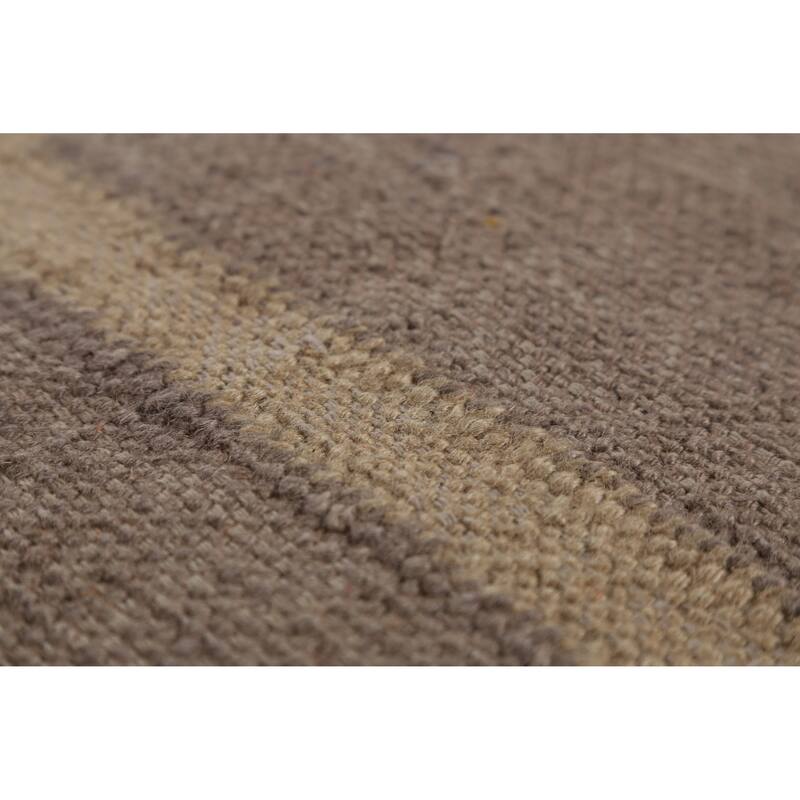 Hand Woven Oriental 100% Jute Carpet Southwestern Modern Brown Kilim Area Rug - 10' 10'' X 9' 6''