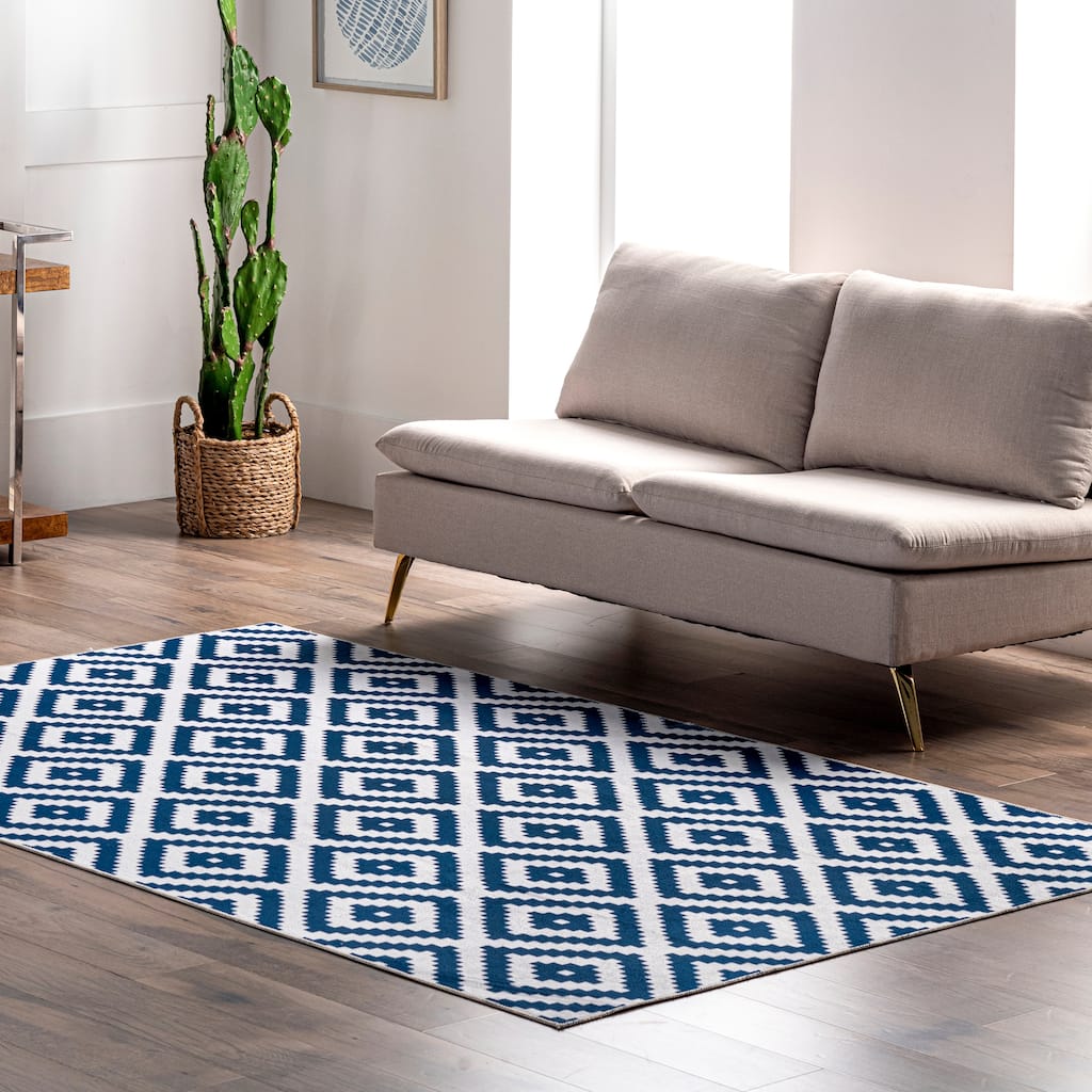 Nuloom Kellee SpinClean Machine Washable Modern Diamonds Area Rug