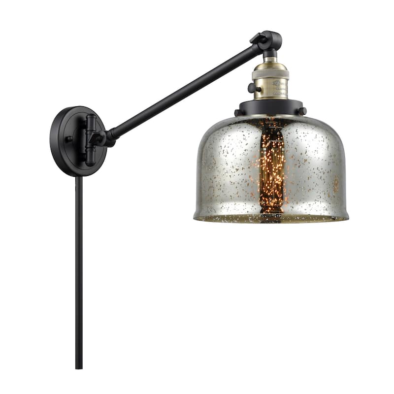Innovations Lighting Large Bell Single Light 25" Tall Wall Sconce / - Black / Antique Brass / Silver Plated Mercury