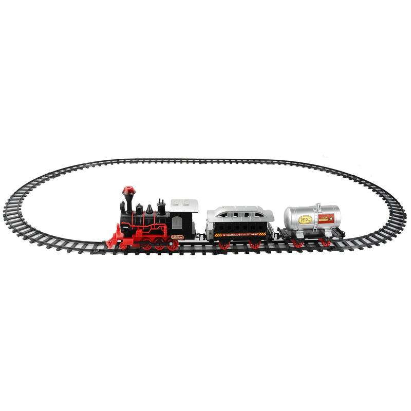 13-Piece Battery Operated Lighted and Animated Christmas Express Train Set with Sound 9.25"