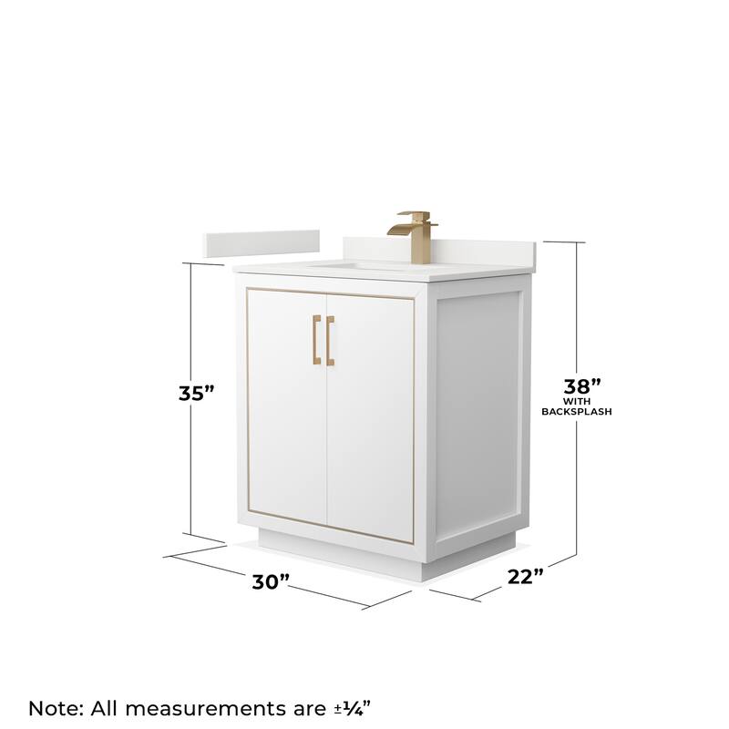 Wyndham Collection WCF111130S-QTZ-UNSM24 Icon 30" Free Standing Single