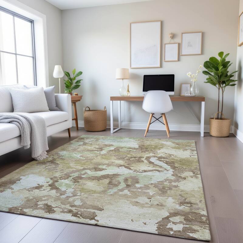 Premium Washable Super Soft Abstract Chic Mayfield Rug - Taupe - 5' x 7'6"