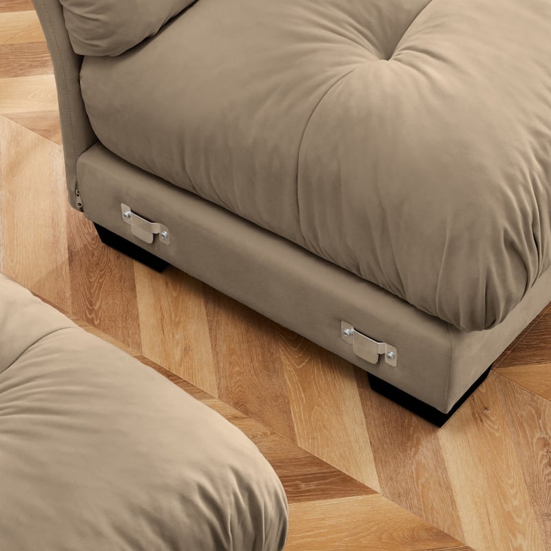 166" Modular U-shaped Sectional Sofa Cloud Couch with Movable Ottomans