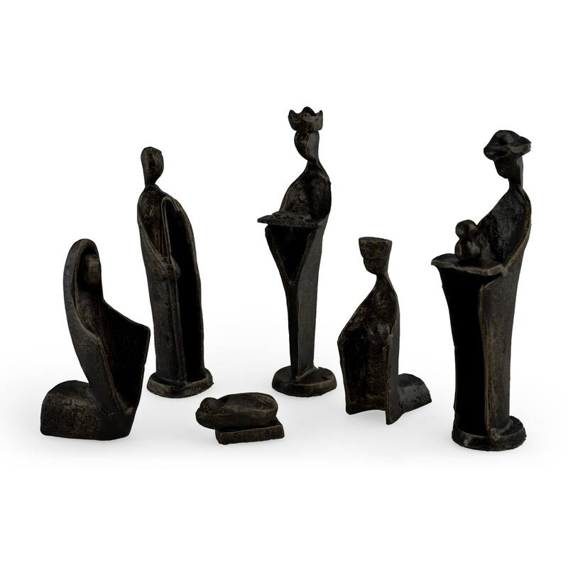6-Piece Christmas Nativity Set - 5.75" - Brown