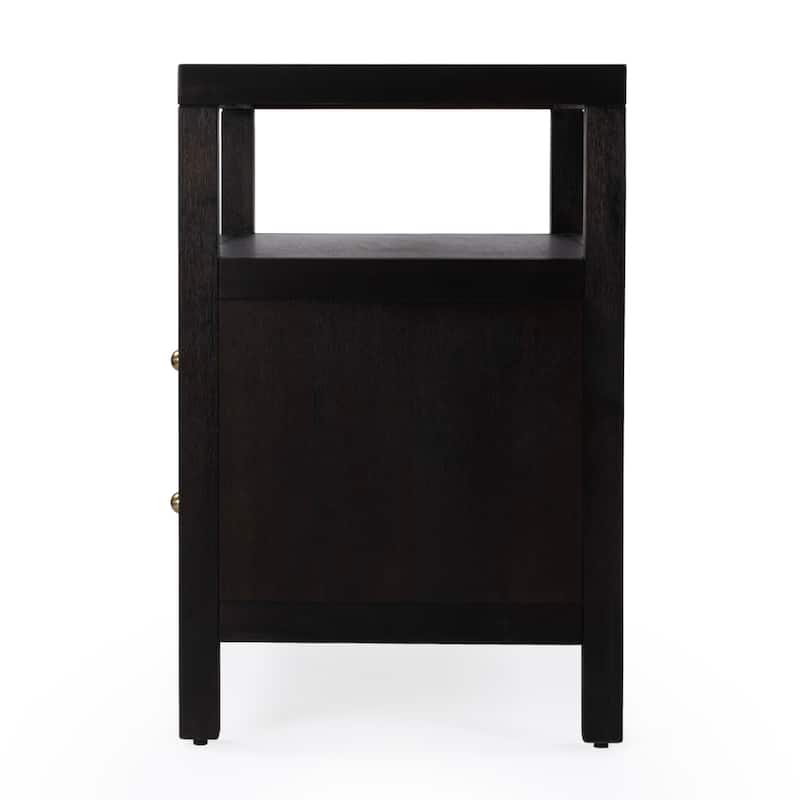 Nora 2-Drawer Wood Wide Nightstand