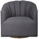 preview thumbnail 1 of 6, Uttermost Cuthbert 31" Wide Fabric Upholstered Channeled Chair with Charcoal