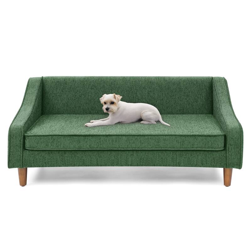 Durable Elevated Dog Sofa Bed,Pet Sofa with Modern Irregular Armrest Design,Comfortable Soft Dog Sofa