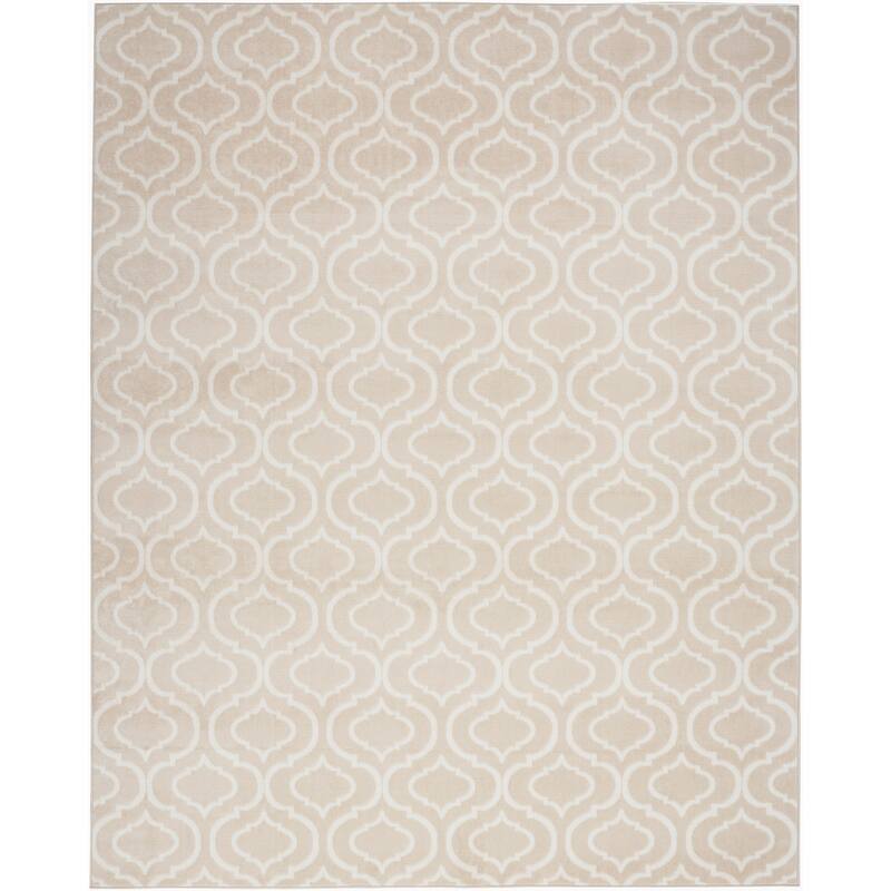 Nourison Jubilant Moroccan Trellis Area Rug - 7' 10" x 9' 10" - Beige