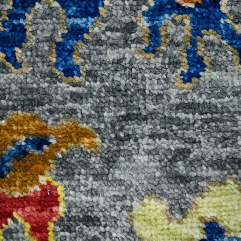 Blu Armijo Transitional Oriental Hand-Knotted Area Rug
