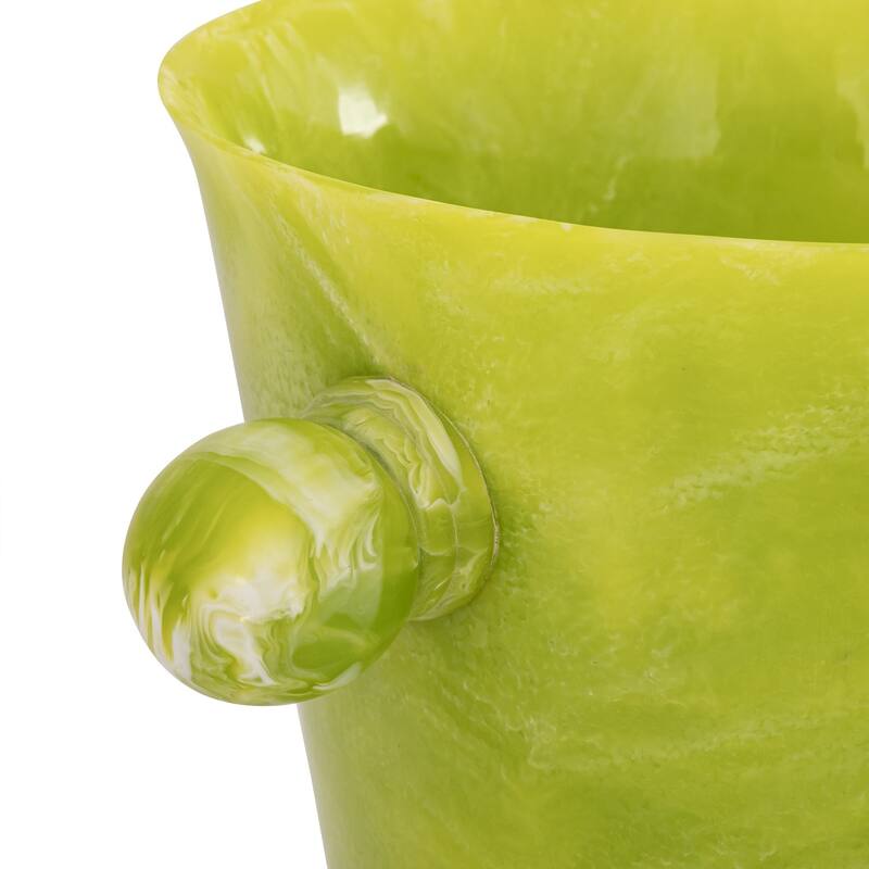 Green Resin Ice Bucket w/Handles