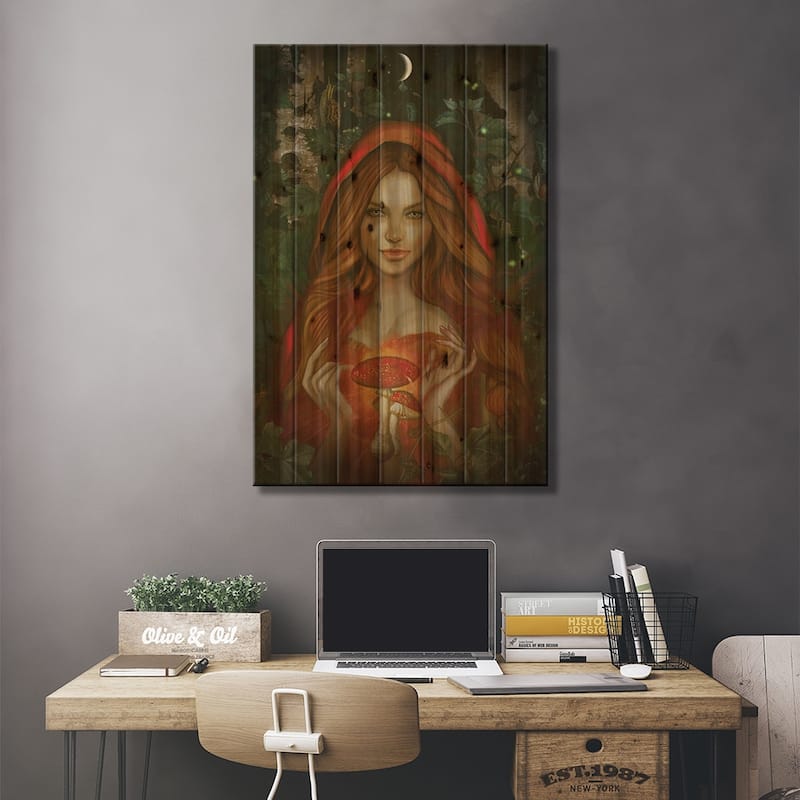 Amanita Print On Wood by Nettsch - Multi-Color