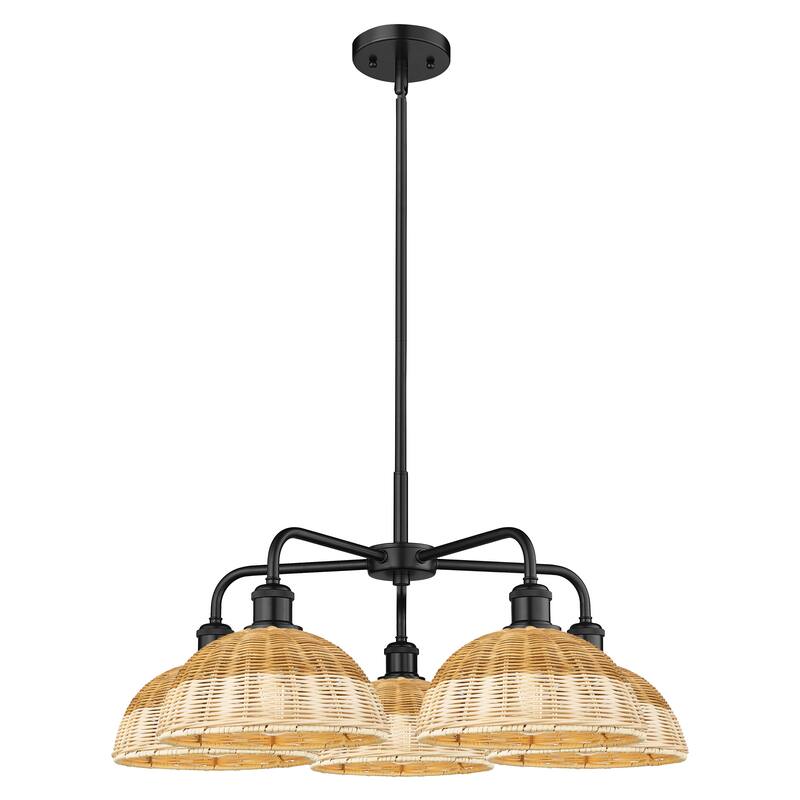 Innovations Lighting Endless Possibilities Ballston - Bristol Natural II - 5 Light 28" Stem Hung Chandelier - Matte Black