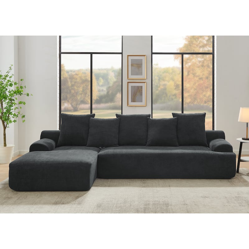 Modern Upholstered L-Shape Sectional Sofa Couch