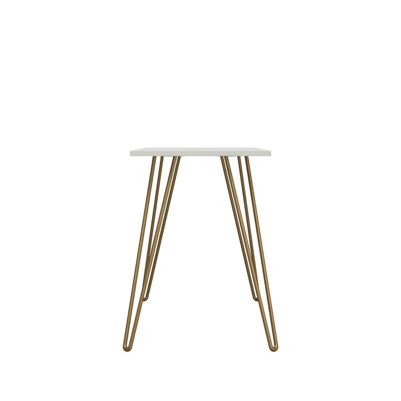 Writing Desk with Hairpin Legs Engineered Wood Top Minimalist Industrial Design