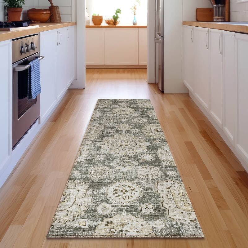 Premium Washable Super Soft Vintage Traditional Mayfield Rug - Taupe - 2' 3" x 7' 6" - Runner