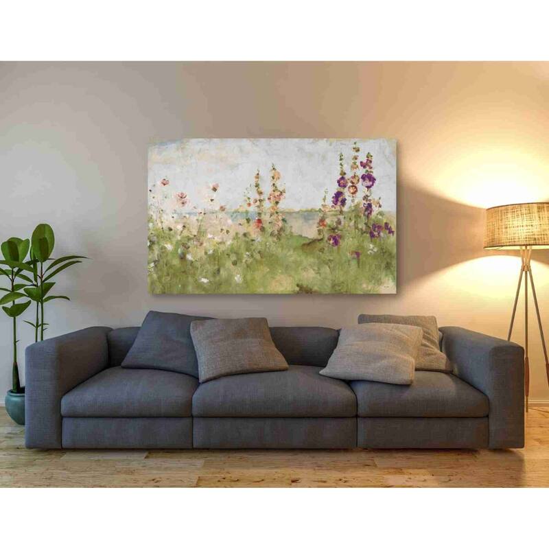 Epic Graffiti 'Hollyhocks by the Sea' by Cheri Blum, Canvas Wall Art