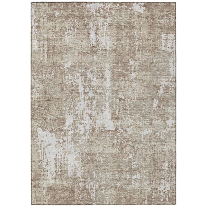 Machine Washable Indoor/ Outdoor Abstract Chantille Rug