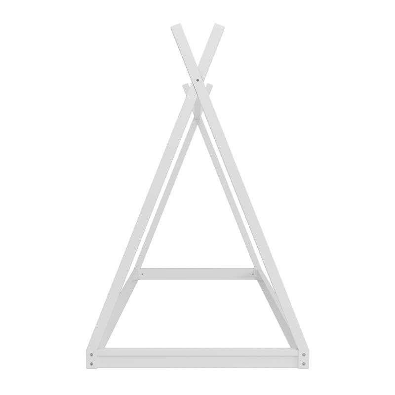 Montessori Style Low-Floor Bed, House Shape Tent Bed Frame, Without Slats