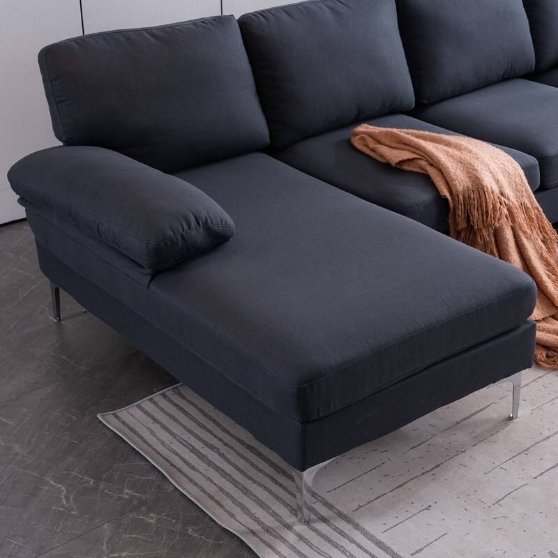 U-Shaped Fabric With Two Imperial Concubine Iron Feet 4 Sectional Sofas