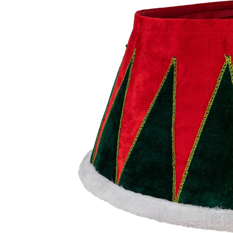 25" Red and Green Drum with White Trim Christmas Tree Collar - 25