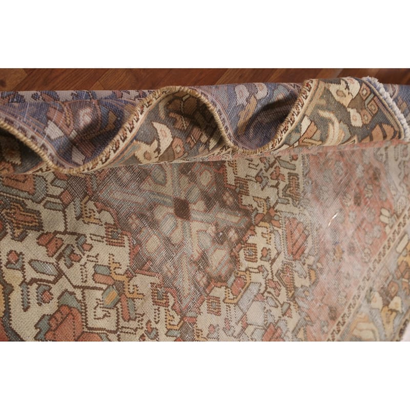Distressed Bakhtiari Persian Antique Area Rug Hand-Knotted Wool Carpet - 4'5"x 6'9"