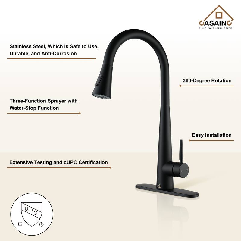 Single Handle Pull Down Sprayer Kitchen Faucet