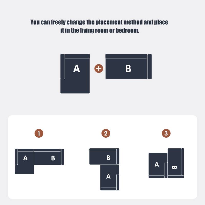 Compression Sectional Sofa with L Shape Chaise, Corduroy Deep Seat Boneless Couches, Modular 3 Seat Corner Sofa