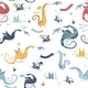 preview thumbnail 3 of 2, Galerie Wallcoverings Tiny Tots 2 Dragons Non-woven Matte Wallpaper Roll 33 feet x 21 inches - Navy/Red/Yellow/Blue