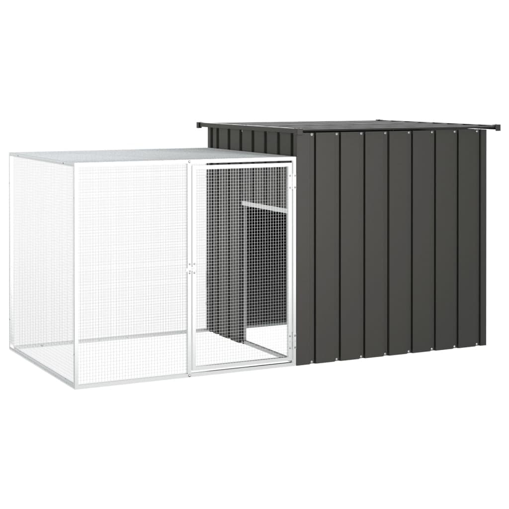 vidaXL Chicken Coop Multipurpose Chicken House with Mesh Cage Galvanized Steel