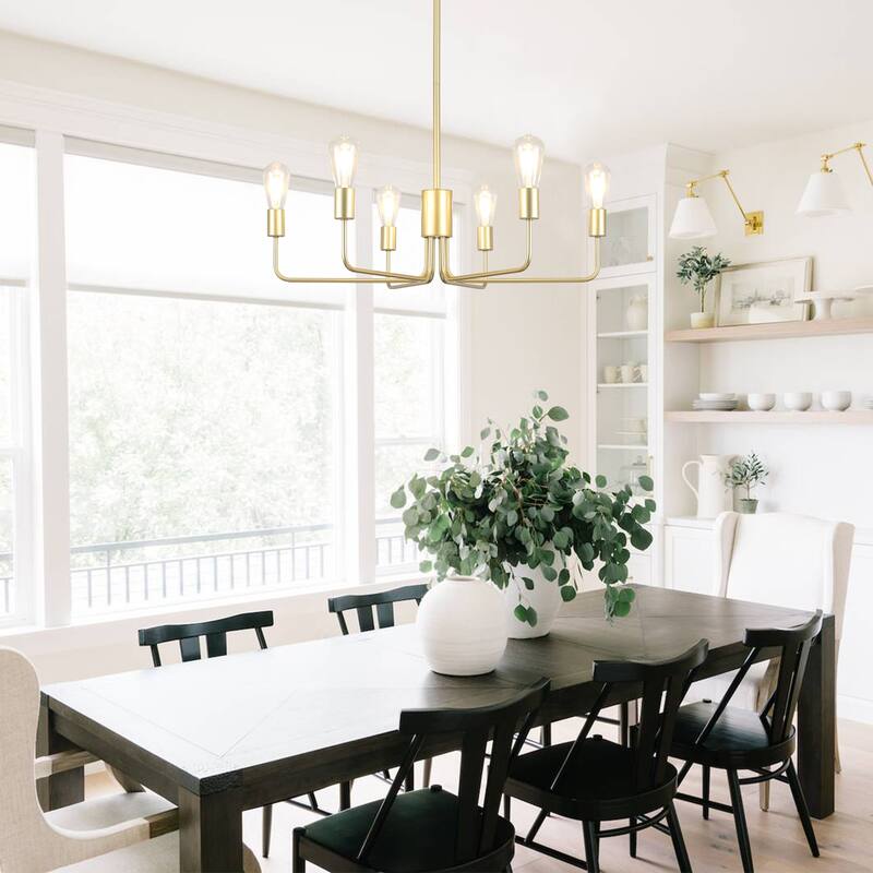 6-Light 30.15"W Kitchen Island Modern Chandeliers for Living Room