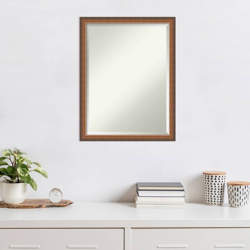 Two Tone Beveled Wood Framed Wall Mirror