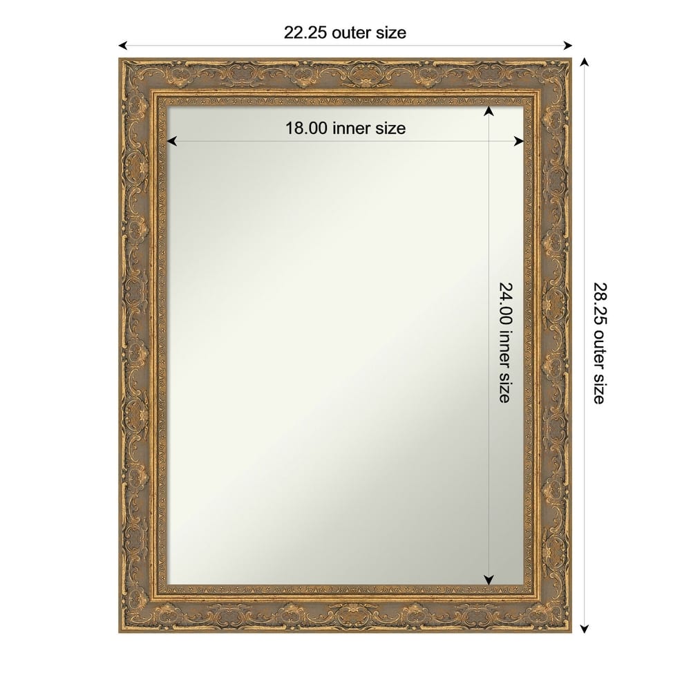 Filigree Non-Beveled Framed Bathroom Vanity Wall Mirror