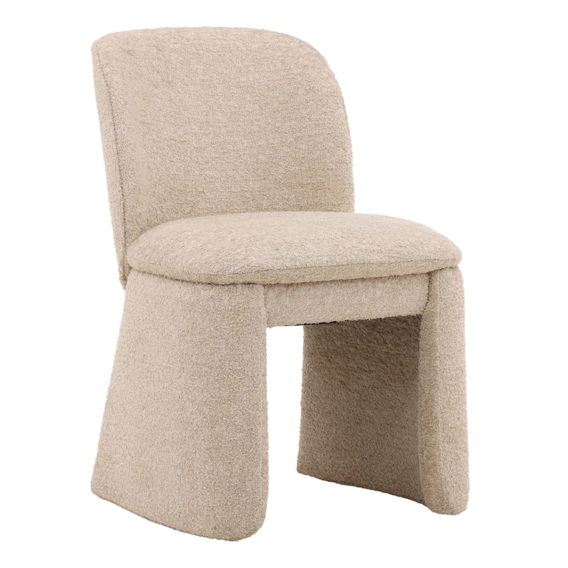 Keanu Wood Upholstered Dining Chair, Sand